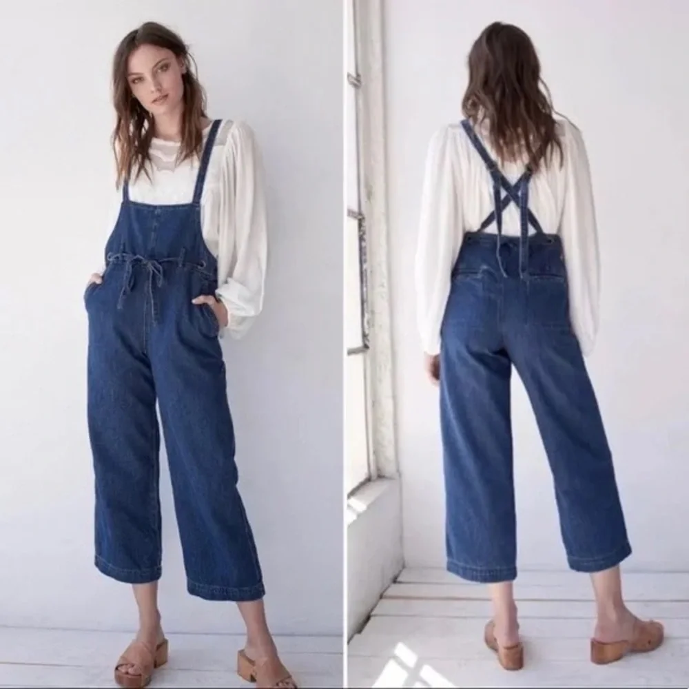 Free People Strappy Denim One Piece in Abyss Blue Size XS - Picture 1 of 11